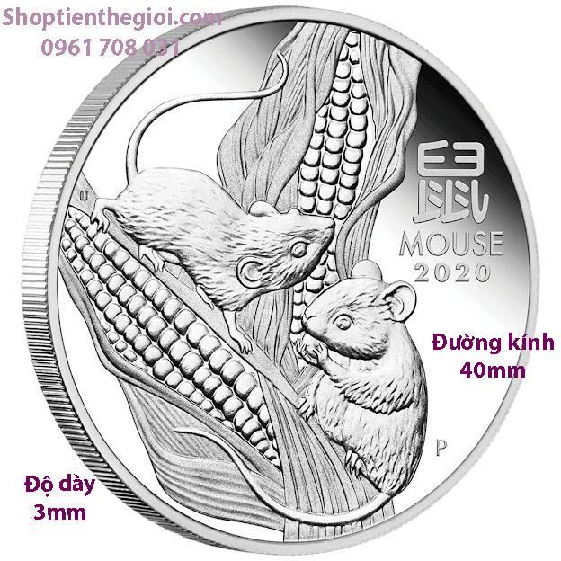 Tiền xu hình con chuột Úc mạ bạc 2020